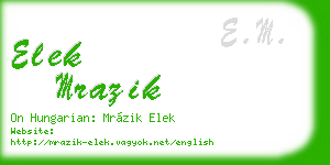 elek mrazik business card